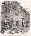 Älteste bekannte Darstellung von Händels Geburtshaus – Stich aus The Illustrated London News Supplement vom 25. Juni 1859