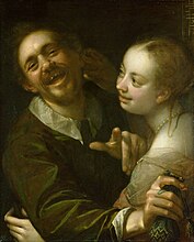Junges Paar mit Börse, um 1596