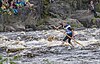 Going down the river on a log!