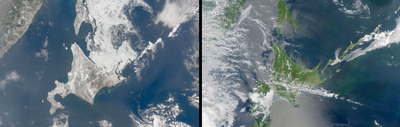 Hokkaido in winter and summer