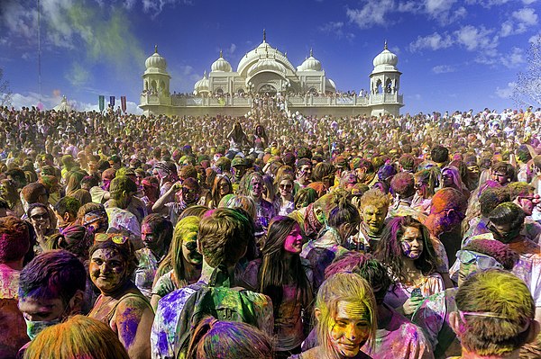 Holi festival, where Hindus enjoy celebrating colours, love and spring