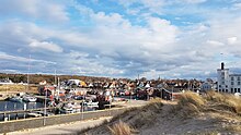 Der Hafen mit dem angrenzenden Siedlungsgebiet Hornbæks