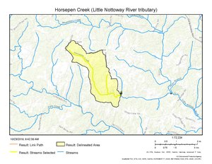 Mapa povodí Horsepen Creek