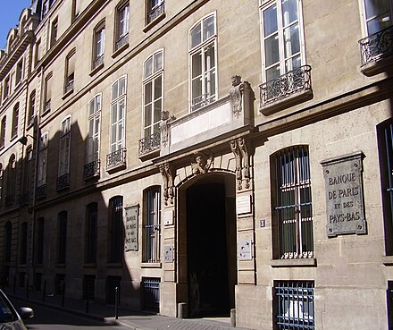 Hotel de Mondragon in Paris, the former seat of Paribas, now executive office of BNP Paribas