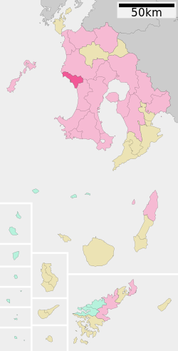 Location of Ichikikushikino in Kagoshima Prefecture