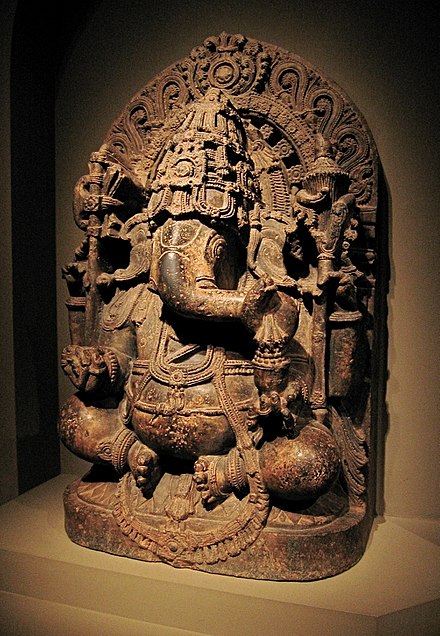 A 13th-century statue of Ganesha, Hoysala-style, Karnataka