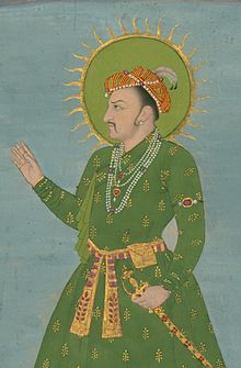 Hinda - Unuopaĵofolio de Portreto de la imperiestro Jahangir - Walters W705 - Detail.jpg