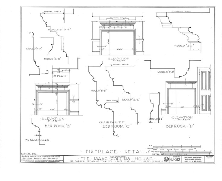 File:Isaac Neale-Collins House, Broad and York Streets, Burlington, Burlington County, NJ HABS NJ,3-BURL,8- (sheet 13 of 22).tif