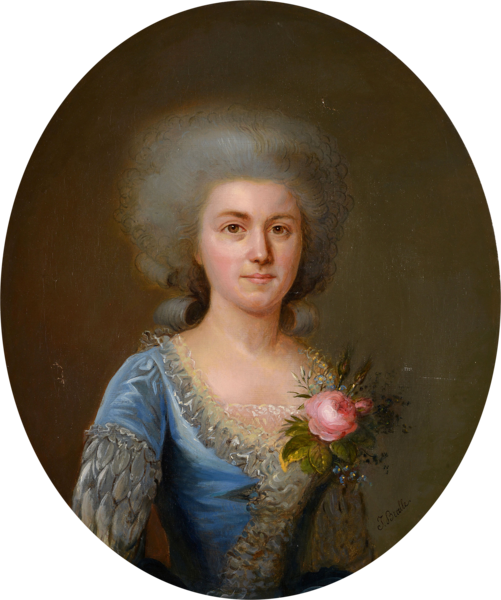 File:J. Bralle - Portrait de dame le buste orné d 'un bouquet de fleurs.png