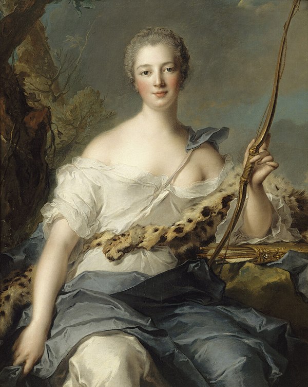 Madame de Pompadour as Diana the Huntress (portrait by Jean-Marc Nattier, 1746)