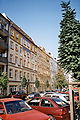 restored house on Seumestraße, with painted Jugendstil elements