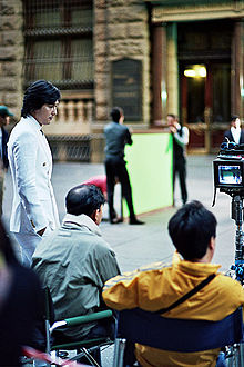 Jung Woo-sung on set in 2008