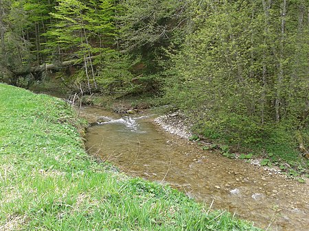 Kürnach im Oberallgäu, Zusammenfluss mit der Großen Goldach bei Oberkürnach