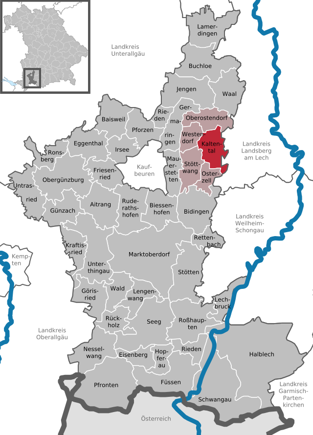 Poziția  Kaltental pe harta districtului Ostallgäu