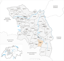 Harta e komunës Rohrbachgraben në distriktin Oberaargau