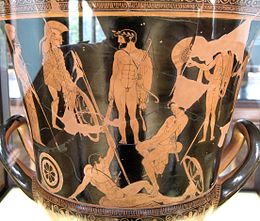 Eracle al raduno con gli altri Argonauti (Louvre).