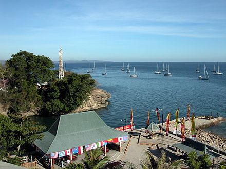 Kupang Lighthouse, and the anchorage for yachts that took part in Sail Indonesia in 2004