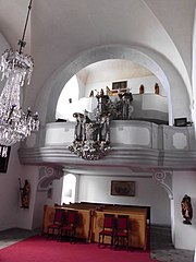 Kůr kaple Nejsvětější Trojice na zámku Hrubý Rohozec
