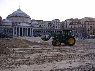 Piazza del Plebiscito with sand