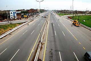 The Lahore Ring Road is an 85-kilometer-long (53 mi) controlled-