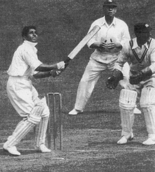 Lala Amarnath batting during a match against Middlesex at Lord's, c. 1936