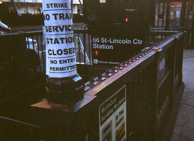 File:Lincoln Center station during transit strike.jpg