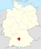 Lage der Region Ostwürttemberg in Deutschland
