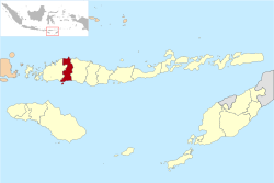 芒加莱县在东努沙登加拉省的位置