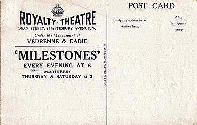 London. Royalty Theatre . Advertising postcard from 1912 (reverse).jpg