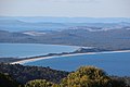 Coolangatta Road northerly lookout offers views over The Neck and North Bruny (2017)