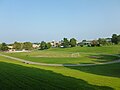 Looking east over South Commons. Visible from left to right are Bishop Markham Village, Middlesex Superior Court, and Edith Nourse Rogers School.