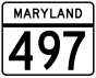 Maryland Route 497 marker