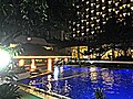 The pool of Manila Hotel at night