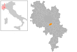 Locatie van Mongardino in Asti (AT)