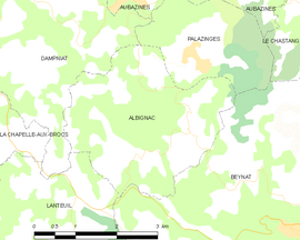 Mapa obce Albignac
