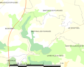 Mapa obce Saint-Paul-de-Fourques