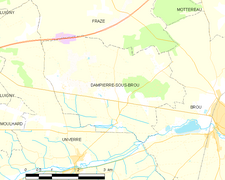Carte de la commune de Dampierre-sous-Brou.