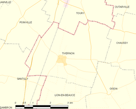 Mapa obce Tivernon