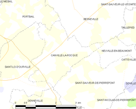 Mapa obce Canville-la-Rocque