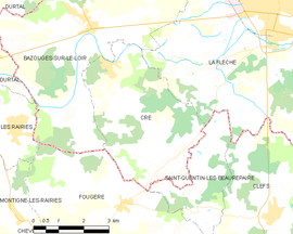 Mapa obce Cré