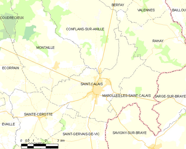 聖卡萊市鎮地圖