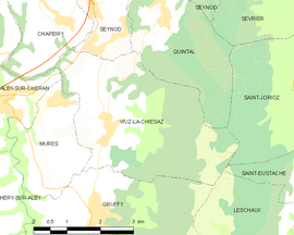 Mapa obce Viuz-la-Chiésaz