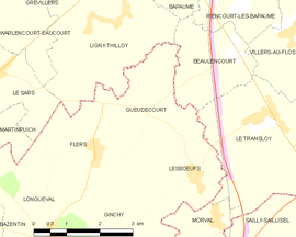 Mapa obce Gueudecourt