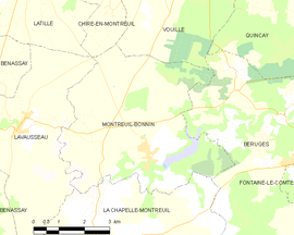 Mapa obce Montreuil-Bonnin