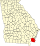 Mapa del estado que destaca el condado de Camden