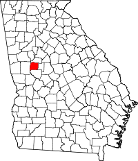 Округ Пайк на мапі штату Джорджія highlighting