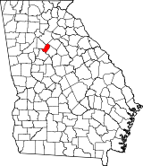State map highlighting Rockdale County
