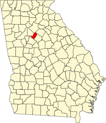 Map of Georgia with Rockdale County highlighted Map of Georgia highlighting Rockdale County.svg