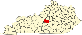 Locatie van Marion County in Kentucky