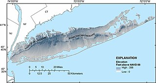 Harbor Hill Moraine Northern of two ridges along the "backbone" of Long Island, NY, USA